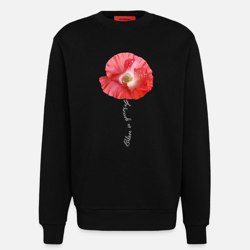 Roter Mohn Garten Blumen - Sweatshirt - made by SPREAD  - SOLID BLACK