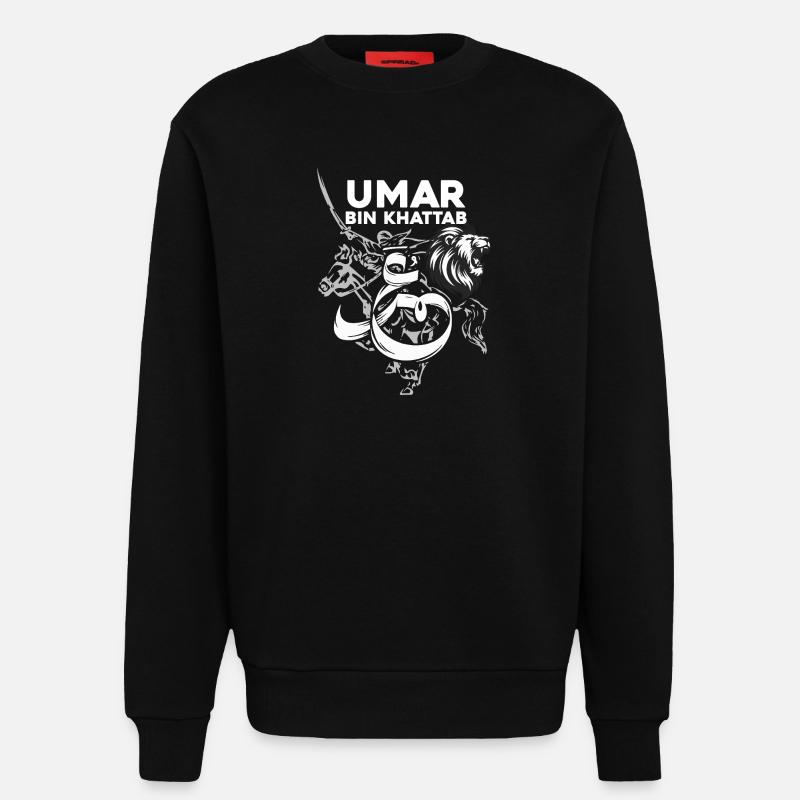 Umar Bin Khattab Inspirational tshirt - Sweatshirt - made by SPREAD - SOLID BLACK