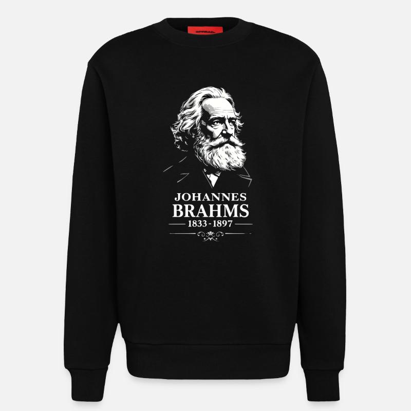 Johannes Brahms Komponist Dirigent Pianist - Sweatshirt - made by SPREAD  - SOLID BLACK