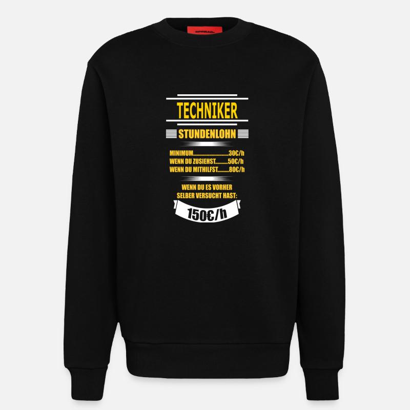 TECHNIKER - Sweatshirt - made by SPREAD  - SOLID BLACK