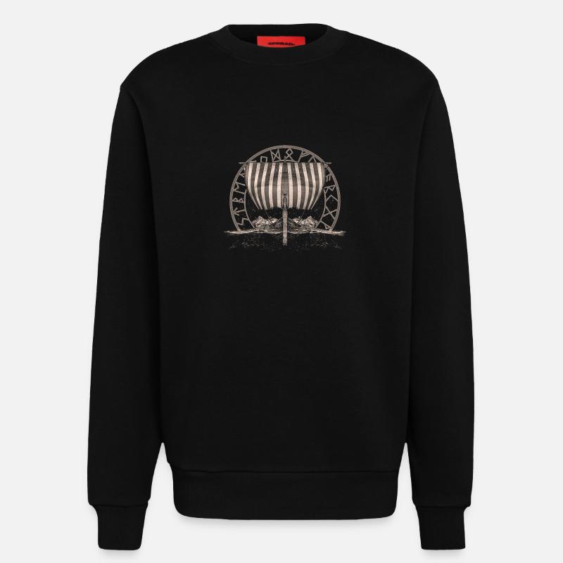 Wikinger Schiff - Sweatshirt - made by SPREAD - SOLID BLACK