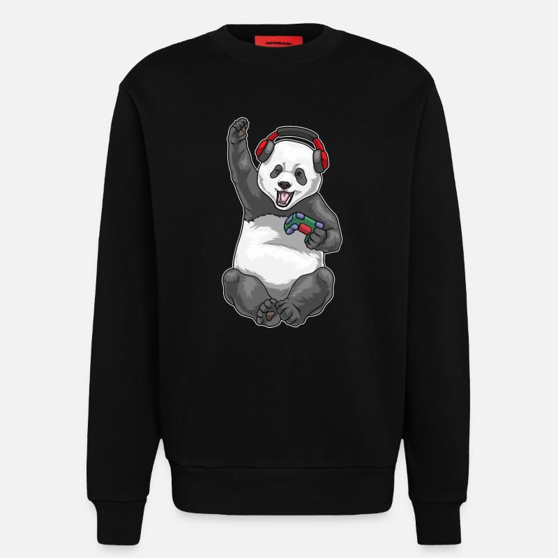 Panda Gamer Controller - Sweatshirt - made by SPREAD  - SOLID BLACK