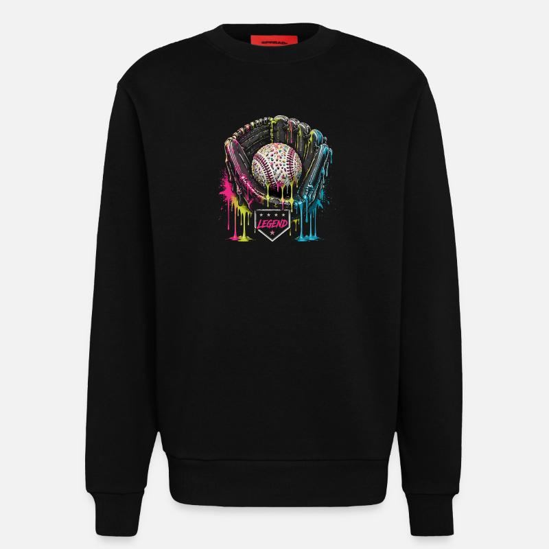 Baseball Handschuh Legend Bunt Grafik - Sweatshirt - made by SPREAD  - SOLID BLACK