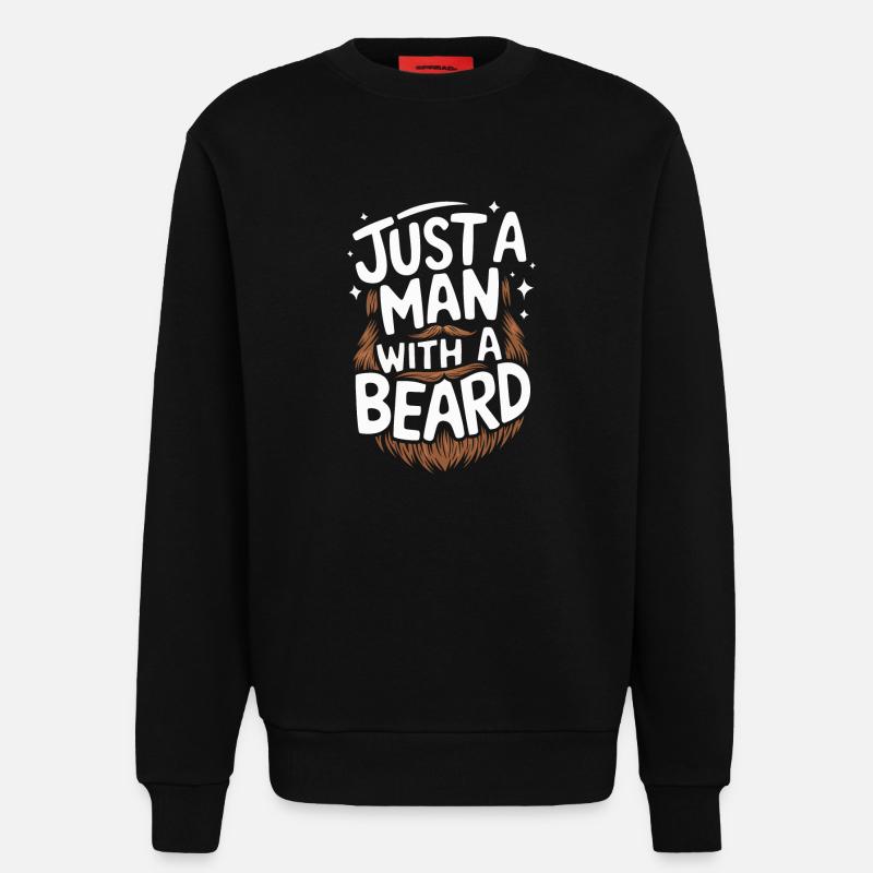 Bart Schnurrbart Bärtige Männer - Sweatshirt - made by SPREAD - SOLID BLACK