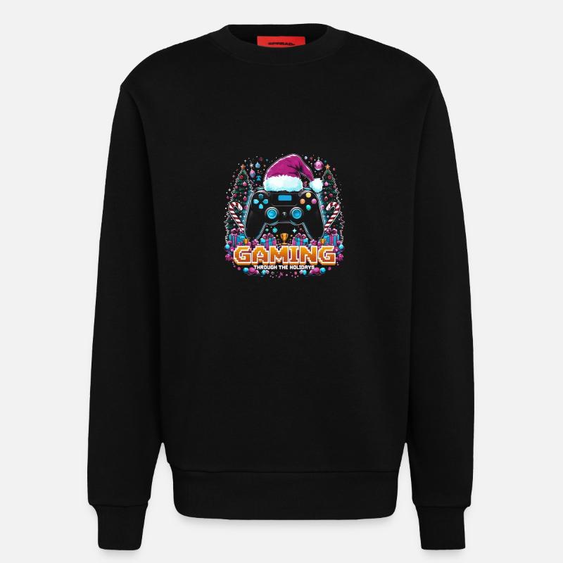 Weihnachts-Gaming Controller - Sweatshirt - made by SPREAD  - SOLID BLACK