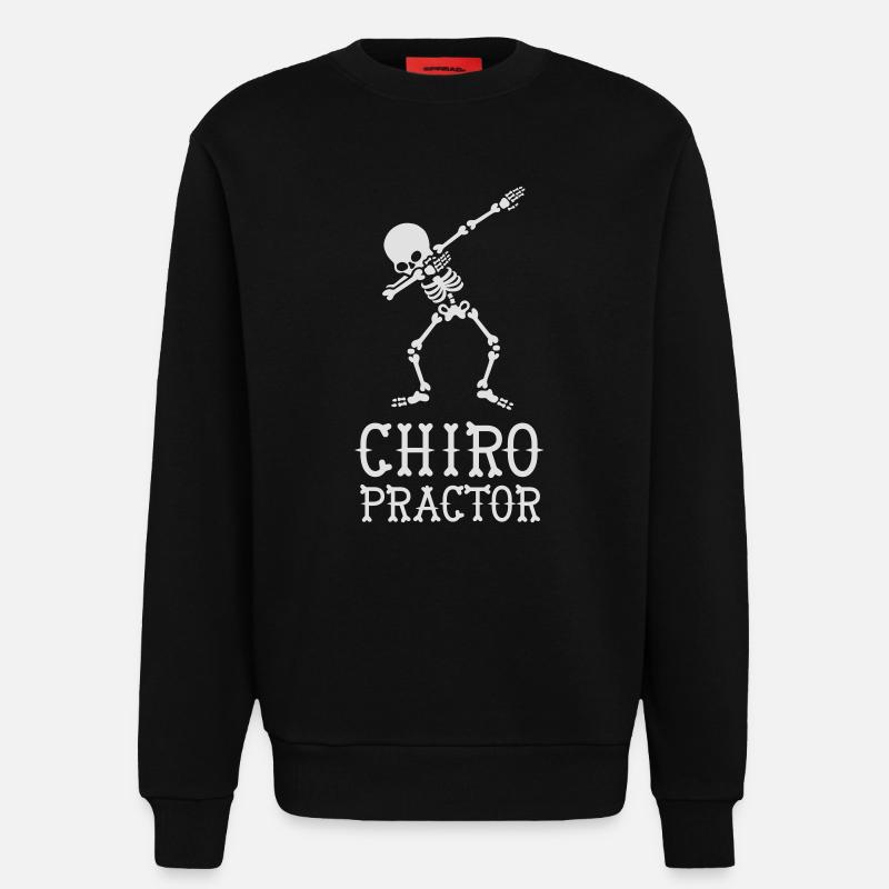 Dab dabbing skeleton chiropractor - Sweatshirt - made by SPREAD  - SOLID BLACK