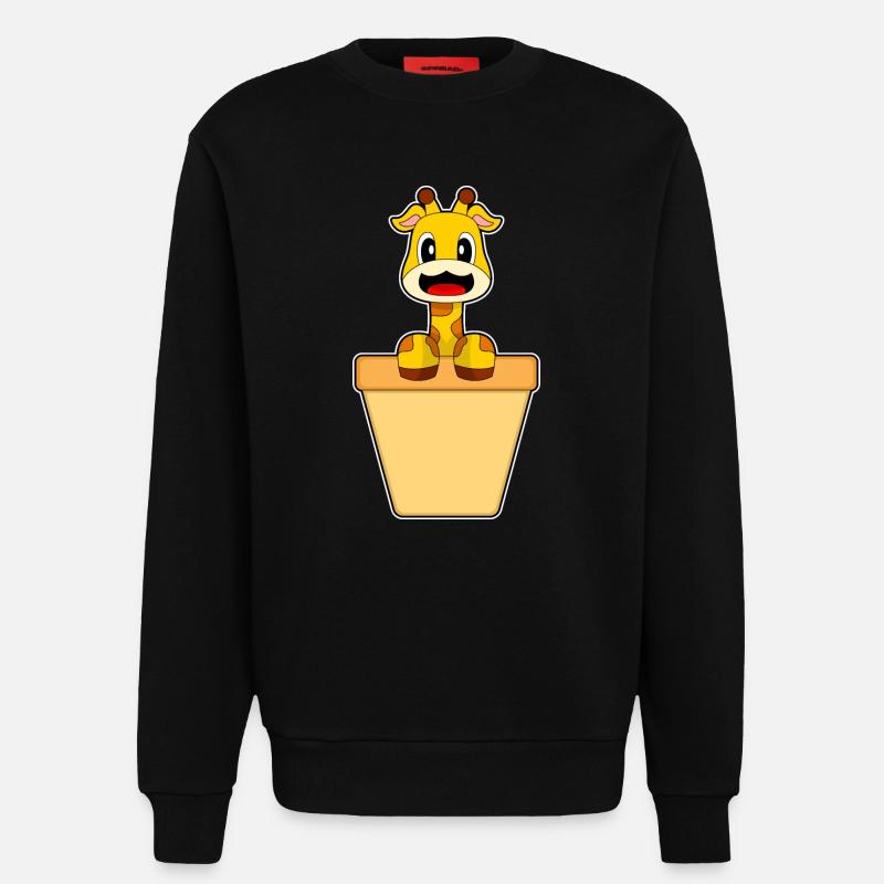 Giraffe Cream Cone - Sweatshirt - made by SPREAD - SOLID BLACK