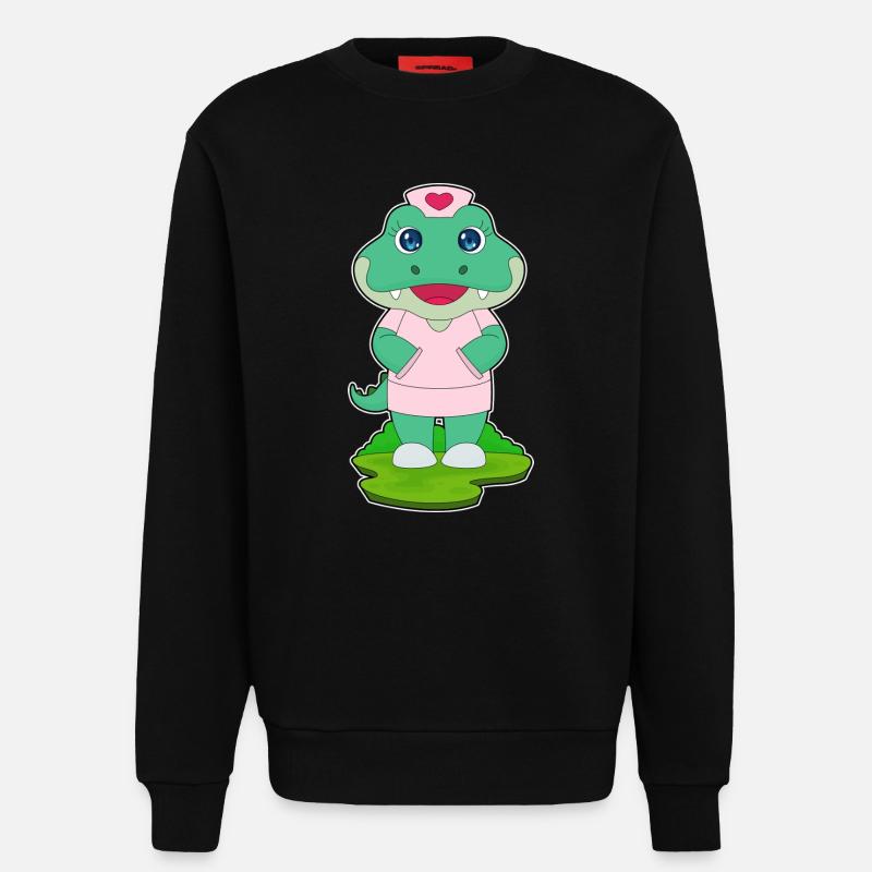 Krokodil Krankenschwester - Sweatshirt - made by SPREAD - SOLID BLACK