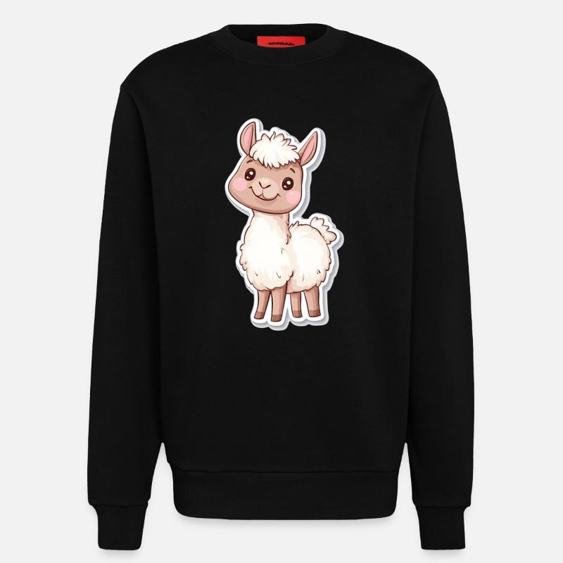 Lama Alpaka Llama Tier Geschenk - Sweatshirt - made by SPREAD  - SOLID BLACK