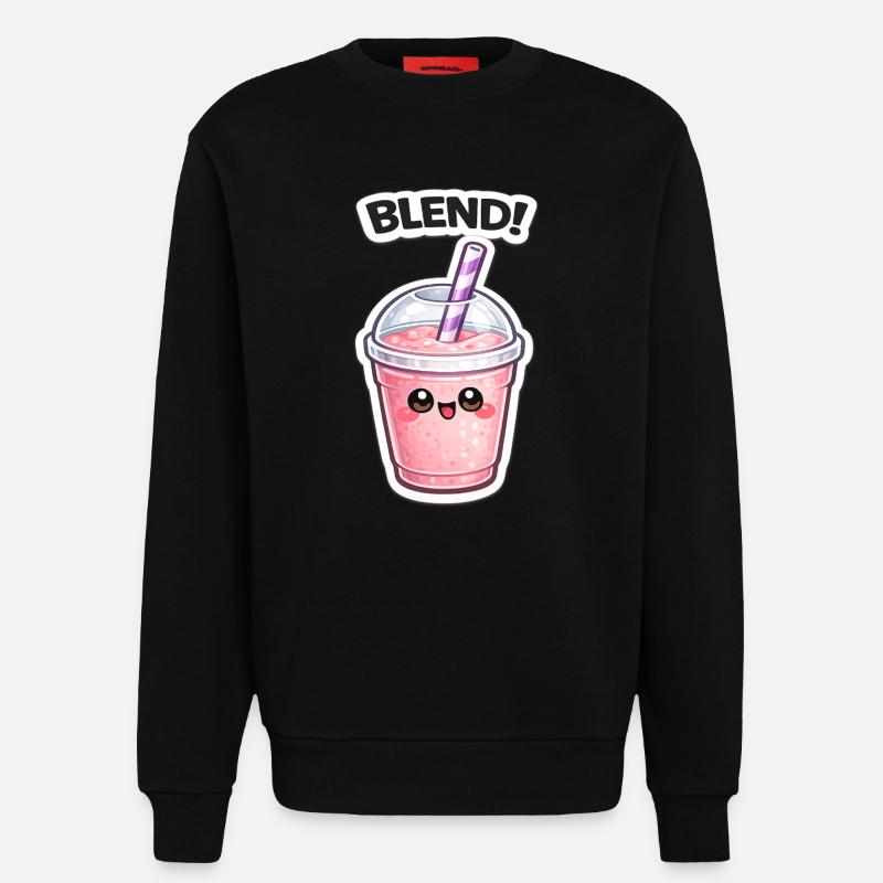 Kawaii Smoothie Becher BLEND - Sweatshirt - made by SPREAD  - SOLID BLACK