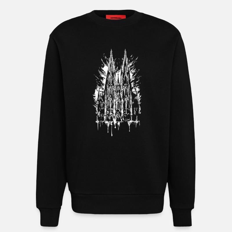 Kölner Dom Graffiti Splash Illustration - Sweatshirt - made by SPREAD  - SOLID BLACK