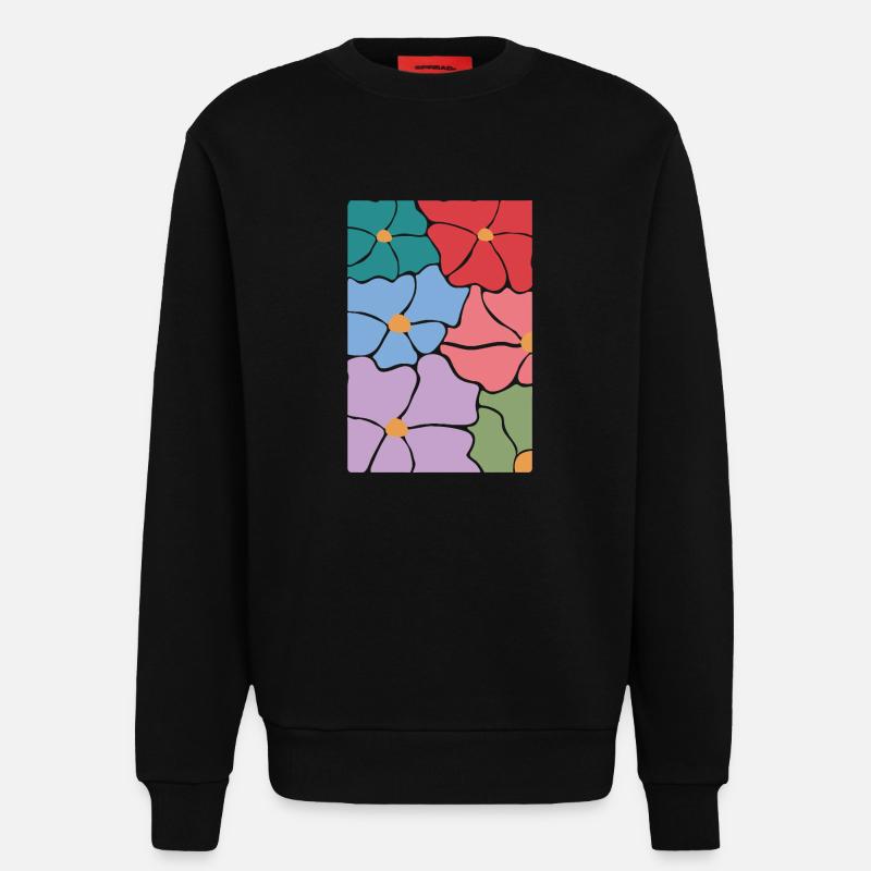 Boho Flora Blumen - Sweatshirt - made by SPREAD  - SOLID BLACK