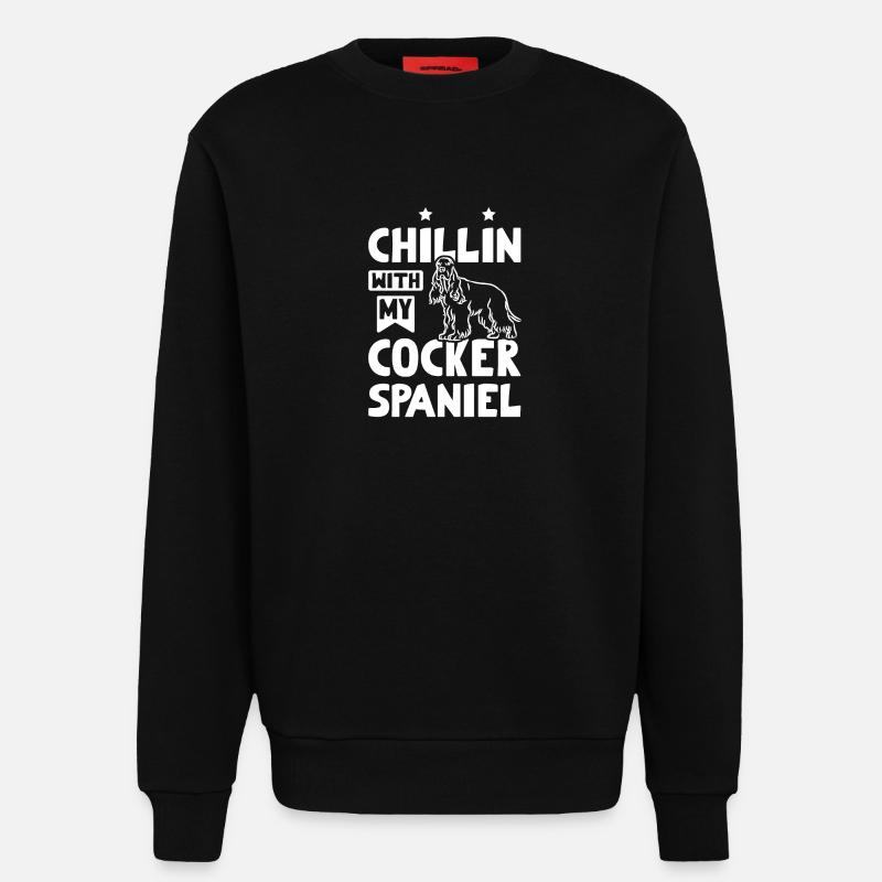 Chillin with my cocker spaniel - Sweatshirt - made by SPREAD  - SOLID BLACK