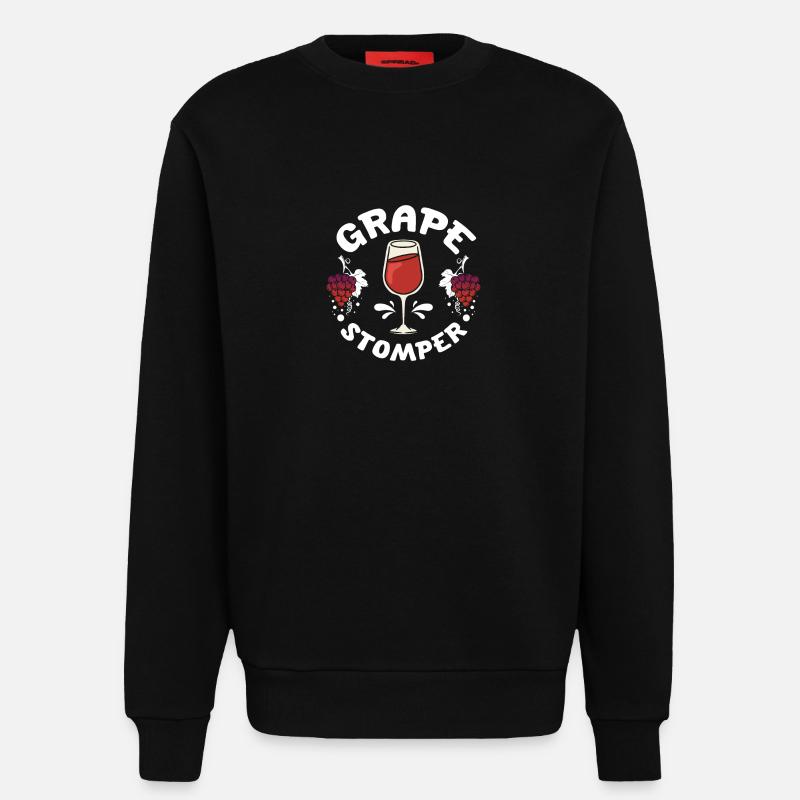 Wine making grape stomper - Sweatshirt - made by SPREAD - SOLID BLACK