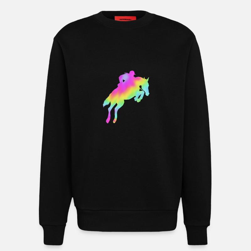 Springreiten Springpferd - Sweatshirt - made by SPREAD  - SOLID BLACK