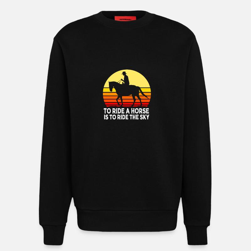 Saut d’obstacles Saut d’obstacles - Sweat bio décontracté fabriqué en UE - SOLID BLACK
