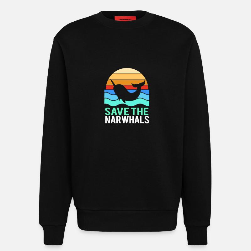 Narwal - Sweatshirt - made by SPREAD  - SOLID BLACK
