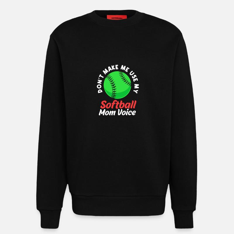Softball Mutter Softball Mama - Sweatshirt - made by SPREAD  - SOLID BLACK