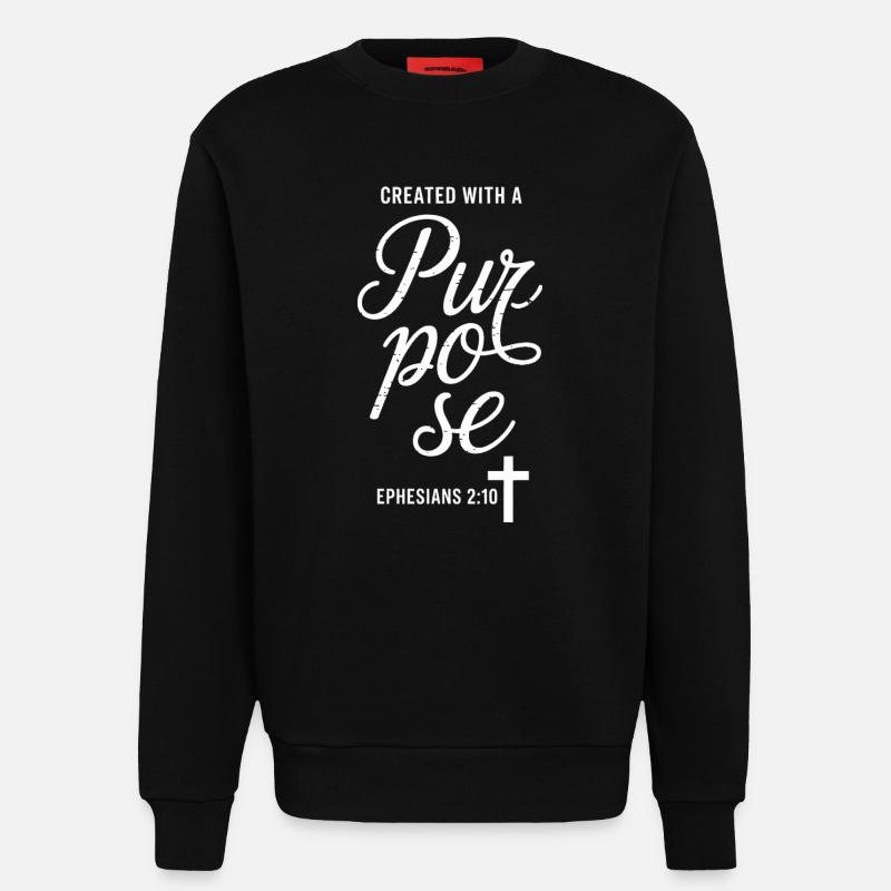 Créée avec un but pur - Sweat bio décontracté fabriqué en UE - SOLID BLACK