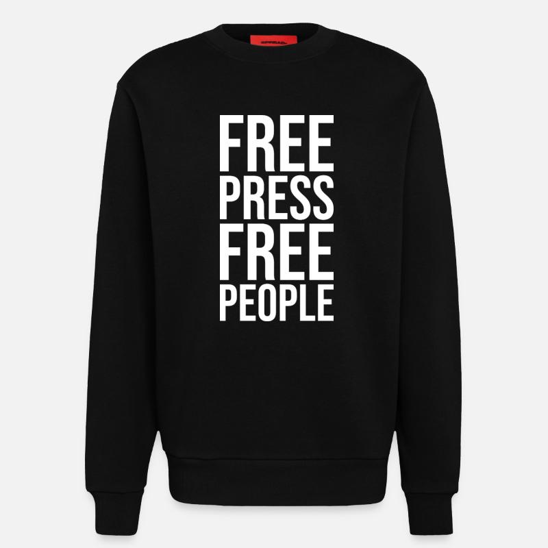 Libres de presse, libres de peuple - Sweat bio décontracté fabriqué en UE - SOLID BLACK
