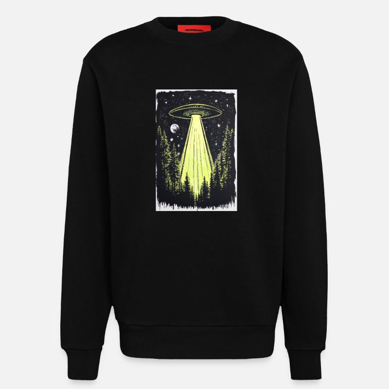 UFO in den Mitternachtskiefern - Sweatshirt - made by SPREAD  - SOLID BLACK