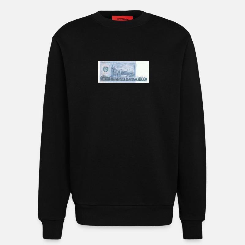 100 marks de la RDA - Sweat bio décontracté fabriqué en UE - SOLID BLACK