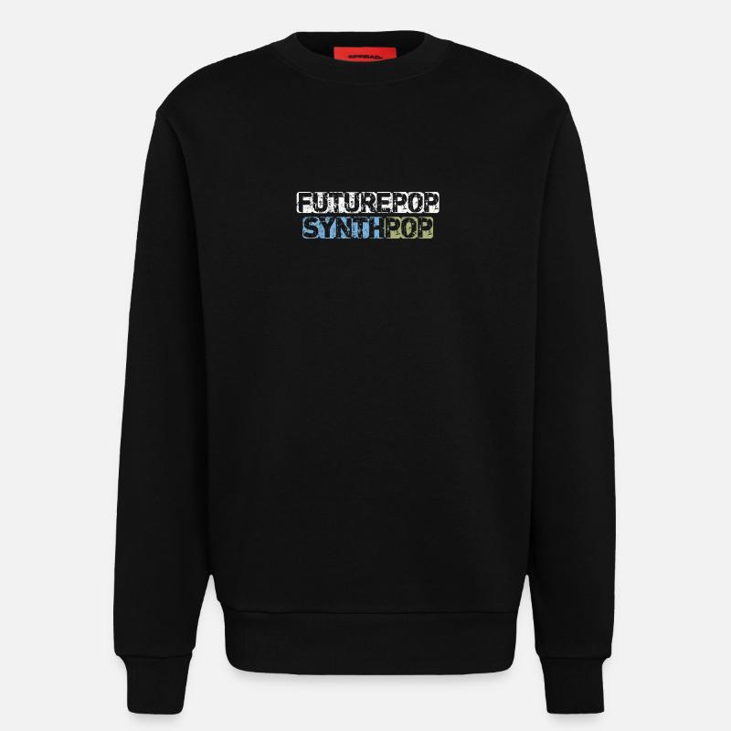 Futurepop Synthpop - Sweat bio décontracté fabriqué en UE - SOLID BLACK