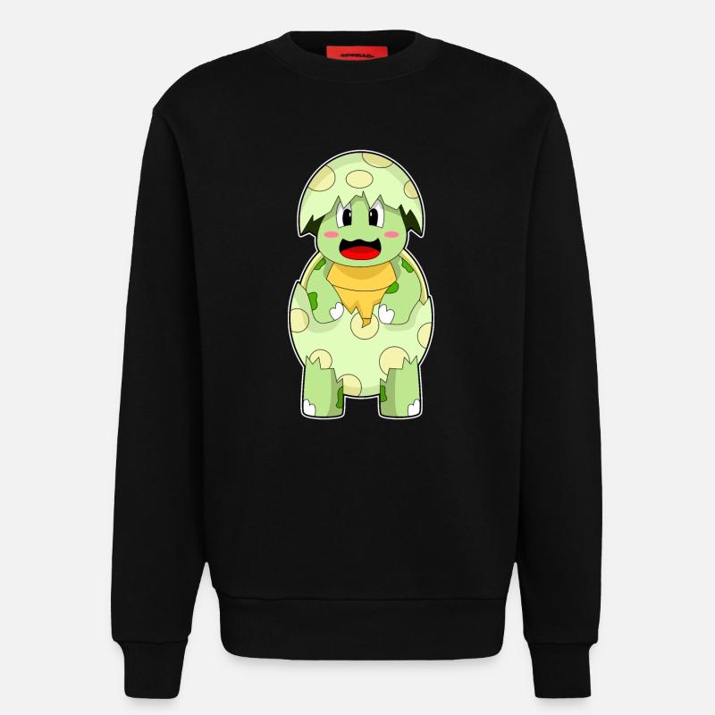Turtle Eggshell - Sweatshirt - made by SPREAD - SOLID BLACK