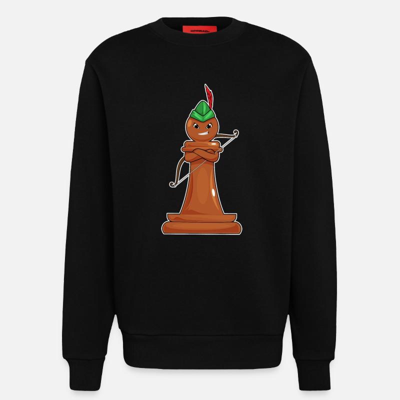 Schachfigur Bauer Bogenschütze Schach - Sweatshirt - made by SPREAD  - SOLID BLACK