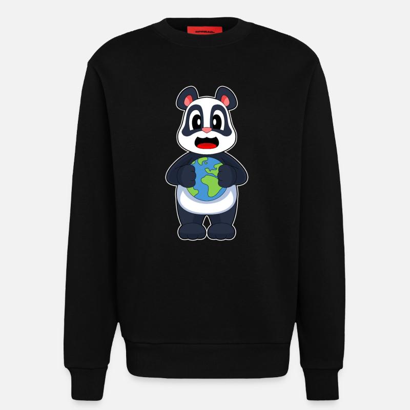 Panda Erde - Sweatshirt - made by SPREAD - SOLID BLACK