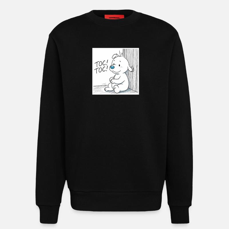 Idéfix Frappe Toc Toc Toc - Sweat bio décontracté fabriqué en UE - SOLID BLACK