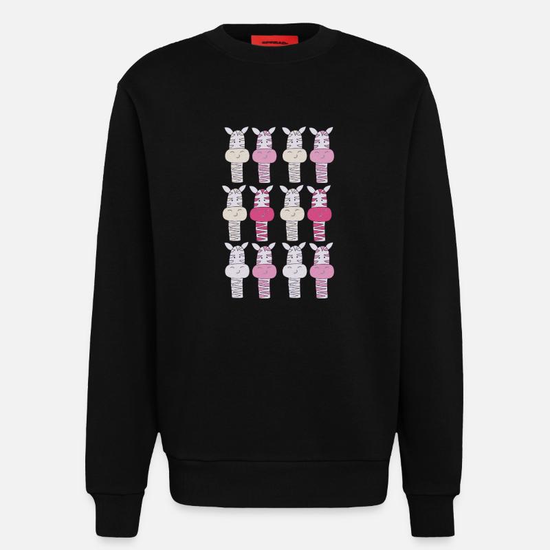 Zebra Pattern Pink - Sweatshirt - made by SPREAD  - SOLID BLACK