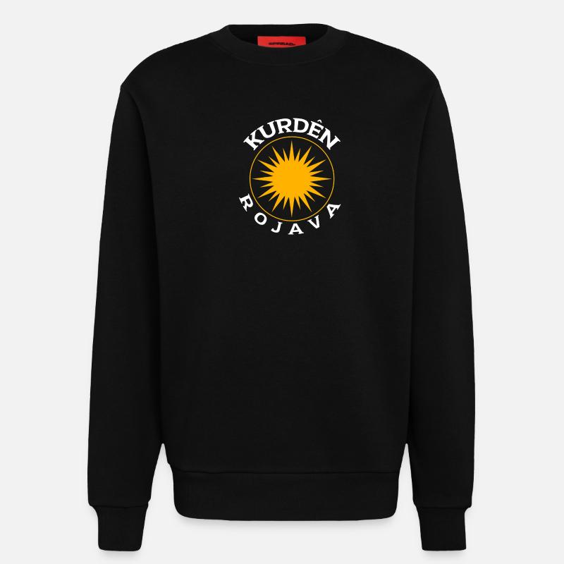 Kurdes Rojava - Sweat bio décontracté fabriqué en UE - SOLID BLACK