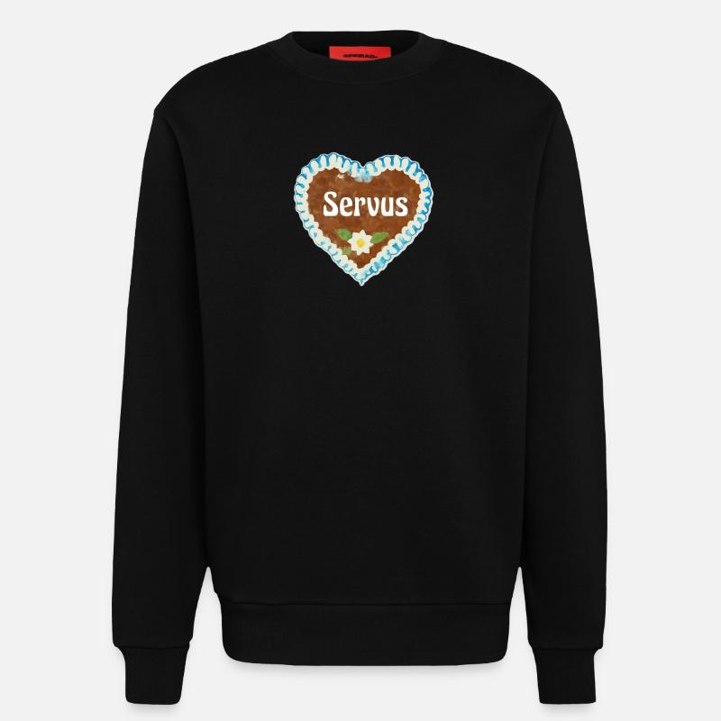 Lebkuchenherz Servus - Sweatshirt - made by SPREAD  - SOLID BLACK