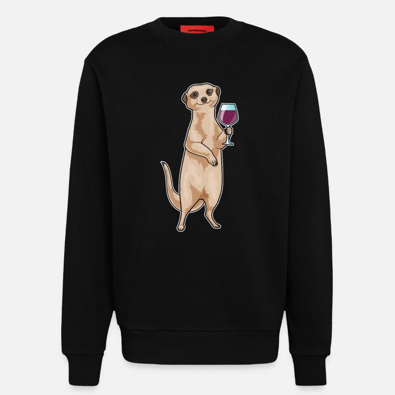 Erdmännchen Rotwein - Sweatshirt - made by SPREAD  - SOLID BLACK