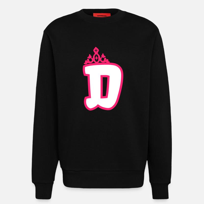 Monogrammierte Kleinkind Mädchen Krone - Sweatshirt - made by SPREAD  - SOLID BLACK