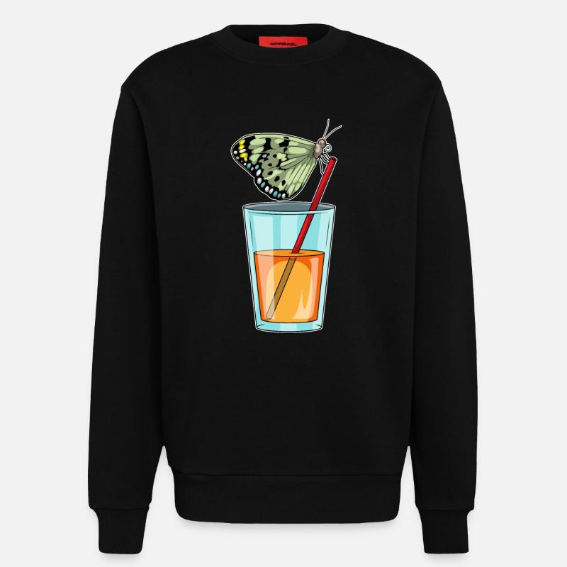 Jus de papillon - Sweat bio décontracté fabriqué en UE - SOLID BLACK