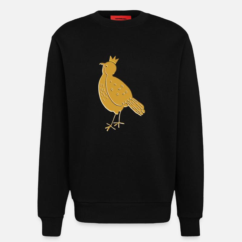 Oiseau Ocre Or - Sweat bio décontracté fabriqué en UE - SOLID BLACK