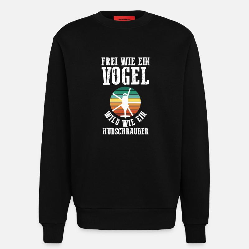 Pilot Helicopter Helicopter - Sweatshirt - made by SPREAD  - SOLID BLACK