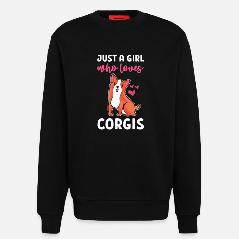Corgi - Sweatshirt - made by SPREAD  - SOLID BLACK