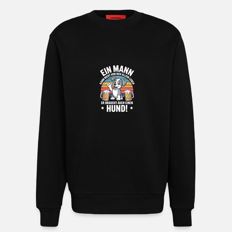 Mann Hund Bier - Sweatshirt - made by SPREAD  - SOLID BLACK