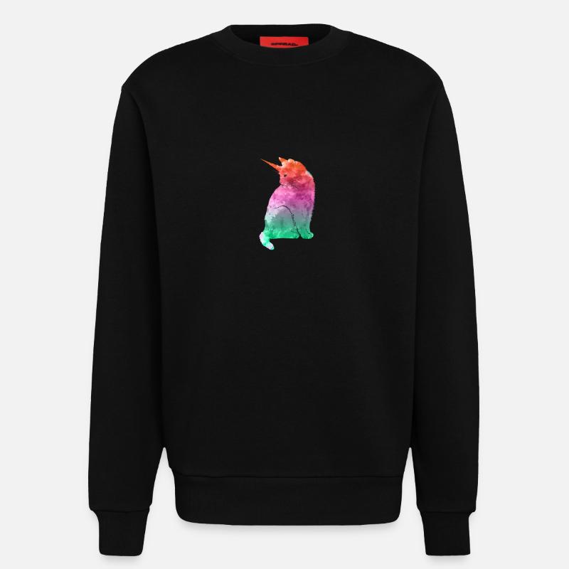 Einhorn Katze Geschenk - Sweatshirt - made by SPREAD  - SOLID BLACK