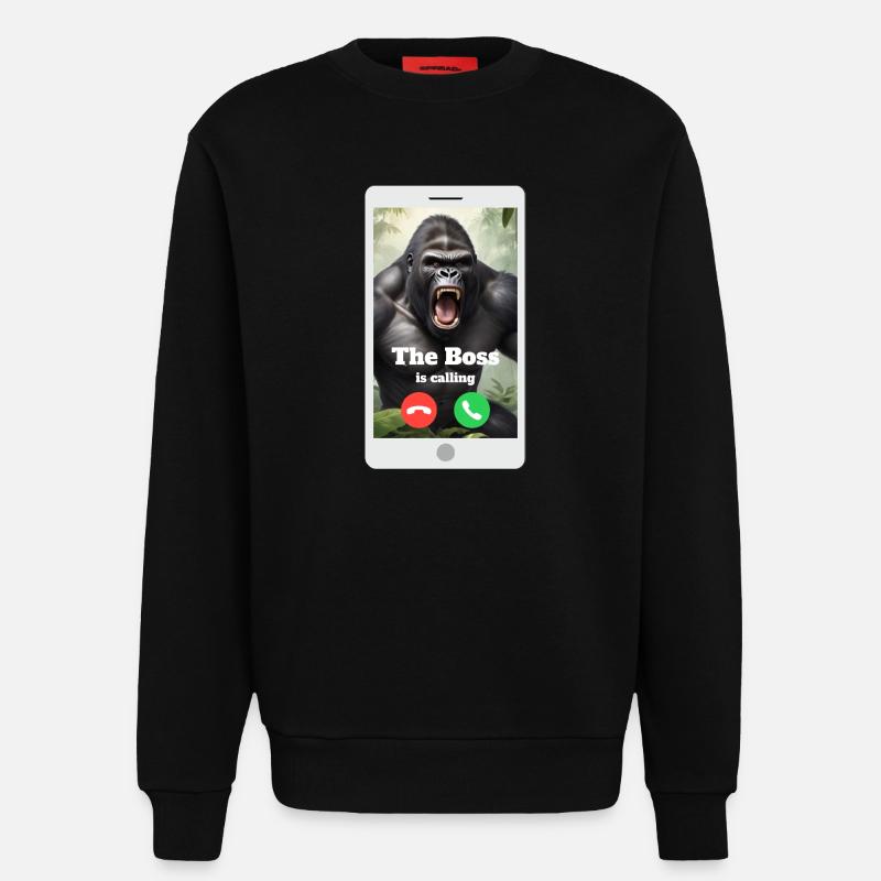 Dein Chef ruft dich an! - Sweatshirt - made by SPREAD  - SOLID BLACK