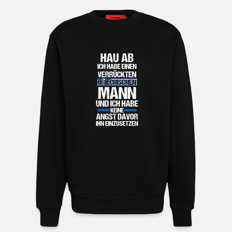 Grecs Grèce - Sweat bio décontracté fabriqué en UE - SOLID BLACK