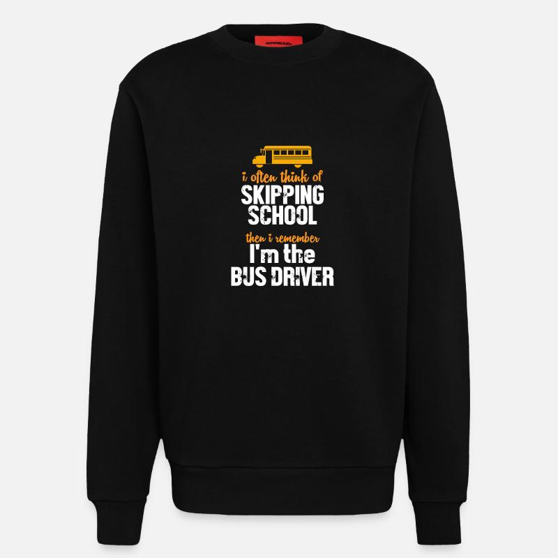 Schulbusfahrer Schulbus - Sweatshirt - made by SPREAD - SOLID BLACK