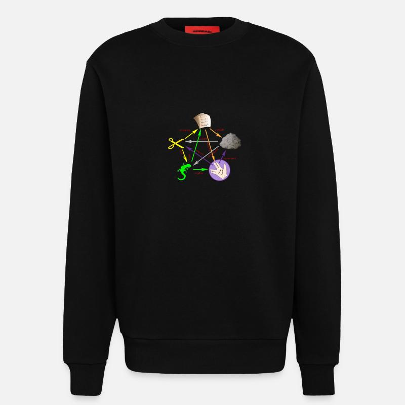 Schere Stein Papier Echse Spock - Sweatshirt - made by SPREAD  - SOLID BLACK