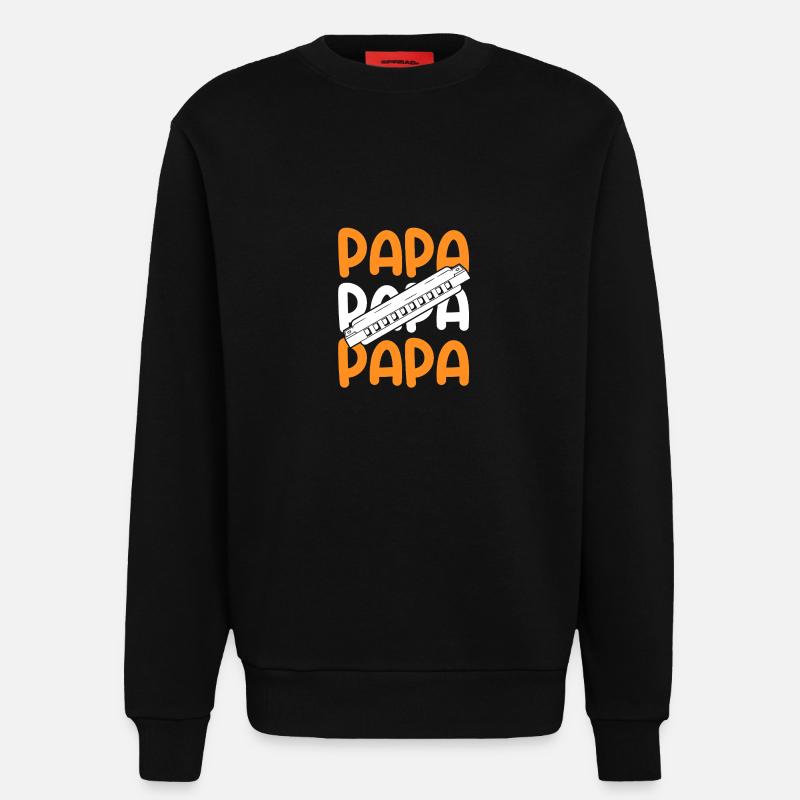 Harmonica Dad Father Harmonica - Sweatshirt - made by SPREAD - SOLID BLACK