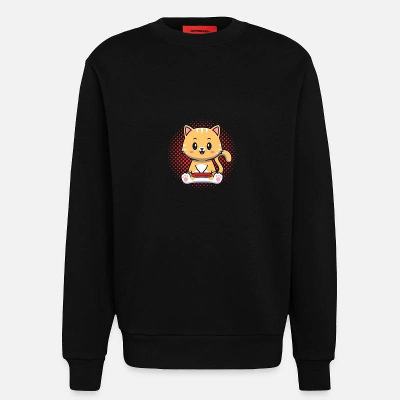 Harmonica Cat Cat Harmonica - Sweatshirt - made by SPREAD  - SOLID BLACK