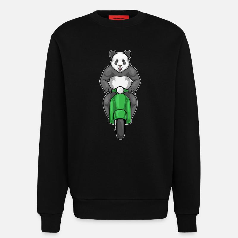 Panda Motorroller - Sweatshirt - made by SPREAD  - SOLID BLACK