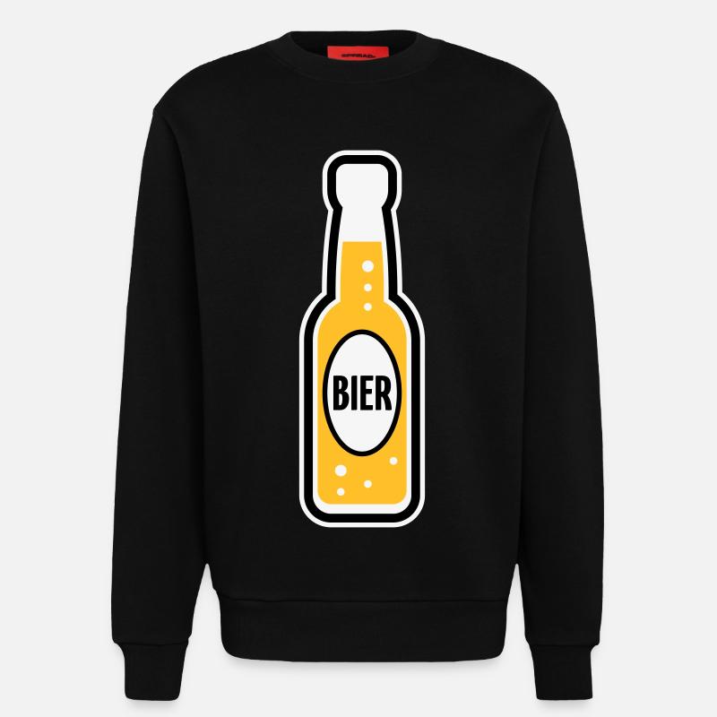 Bierflasche (Bier / Bierchen / POS 3C) - Sweatshirt - made by SPREAD  - SOLID BLACK